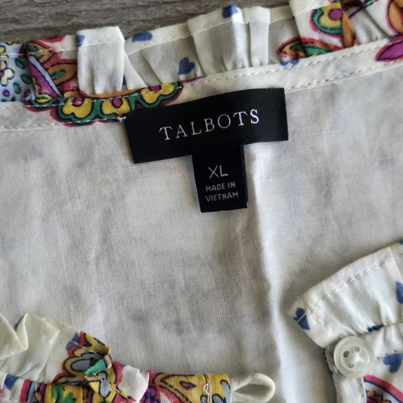 Talbots Paisley Flutter-Sleeve Blouse — Size XL — NWOT - Picture 2 of 7